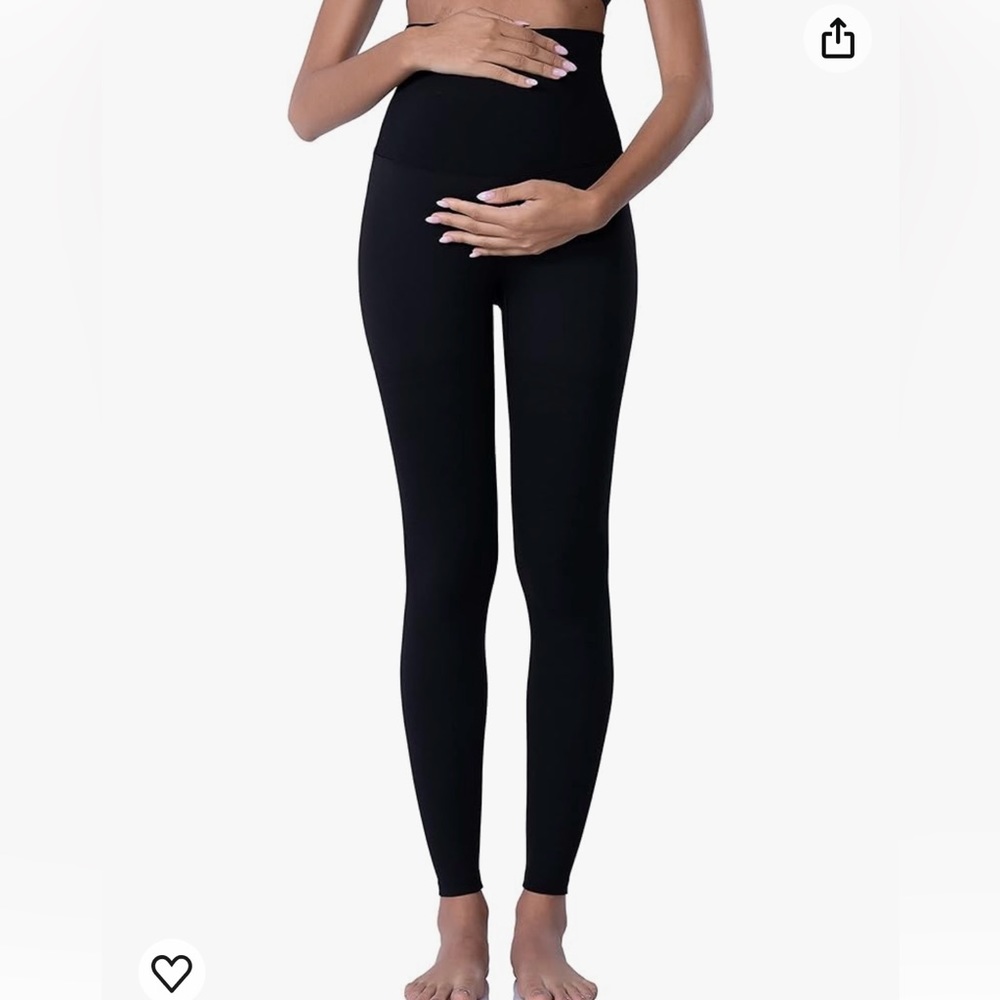 Poshdivah women’s maternity leggings over the belly pregnancy yoga pants active - Picture 3 of 6